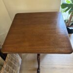 Square Antique Mahogany Occasional Table With Fixed Top